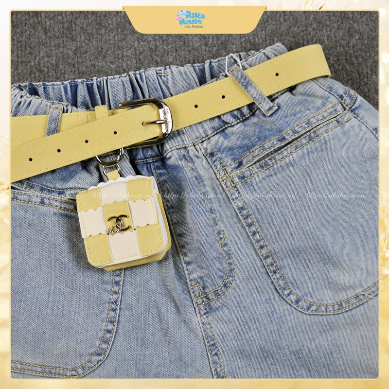 Quần short jean bé gái Quảng Châu túi ngang 8808