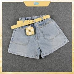 Quần short jean bé gái Quảng Châu túi ngang 8808