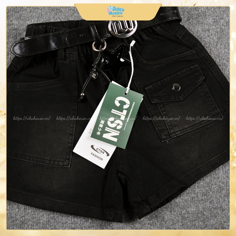 Quần short jean bé gái Quảng Châu túi nhỏ 8811