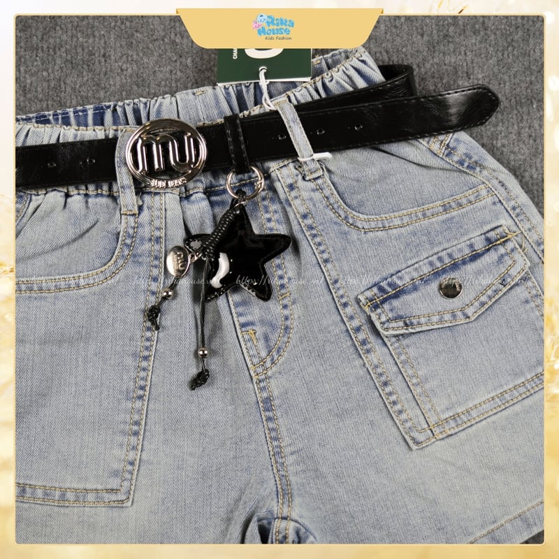 Quần short jean bé gái Quảng Châu túi nhỏ 8811