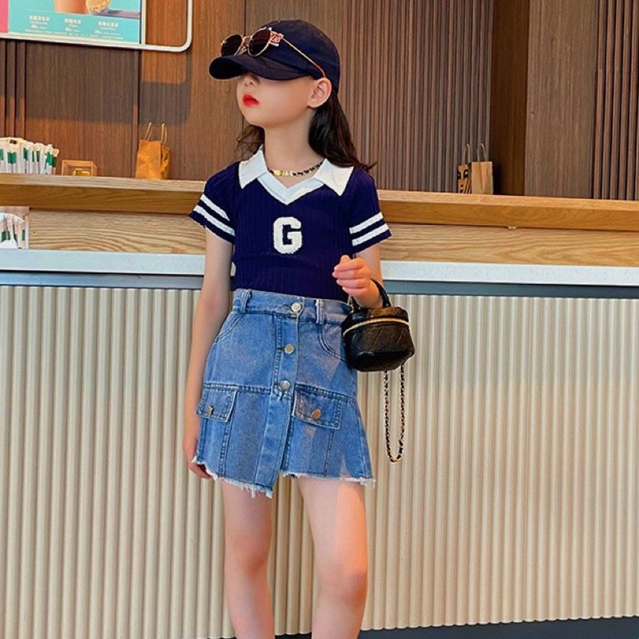 Quần váy jean bé gái 3 nút