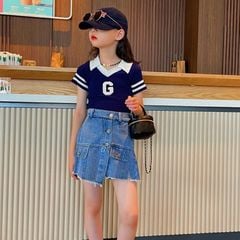 Quần váy jean bé gái 3 nút
