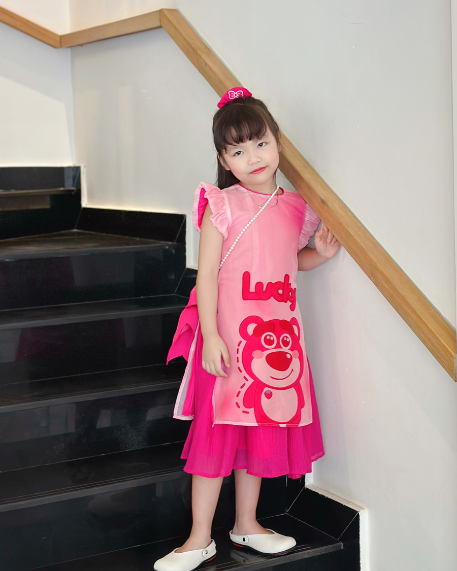 Set áo dài gấu dâu