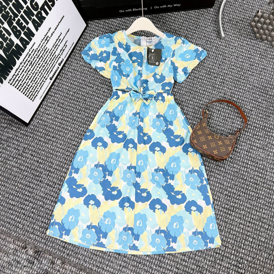 Set váy hoa cột nơ