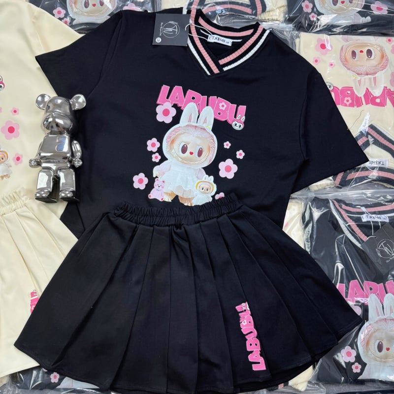 Set chân váy bé gái Labubu