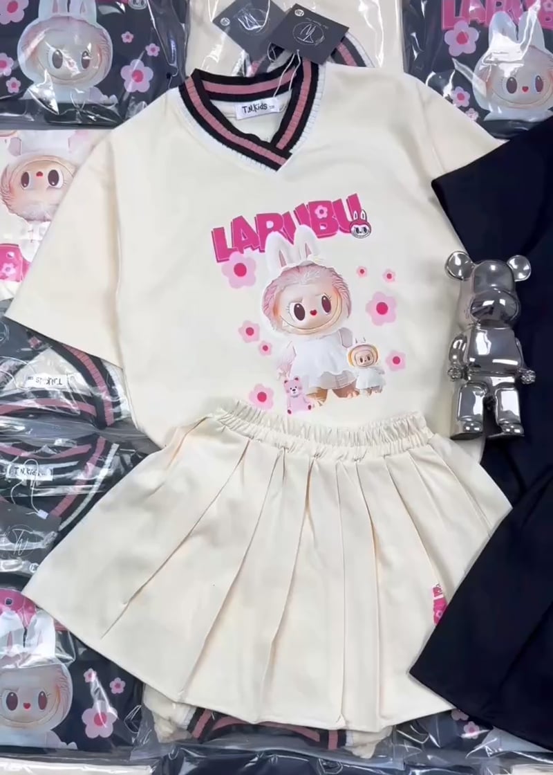 Set chân váy bé gái Labubu