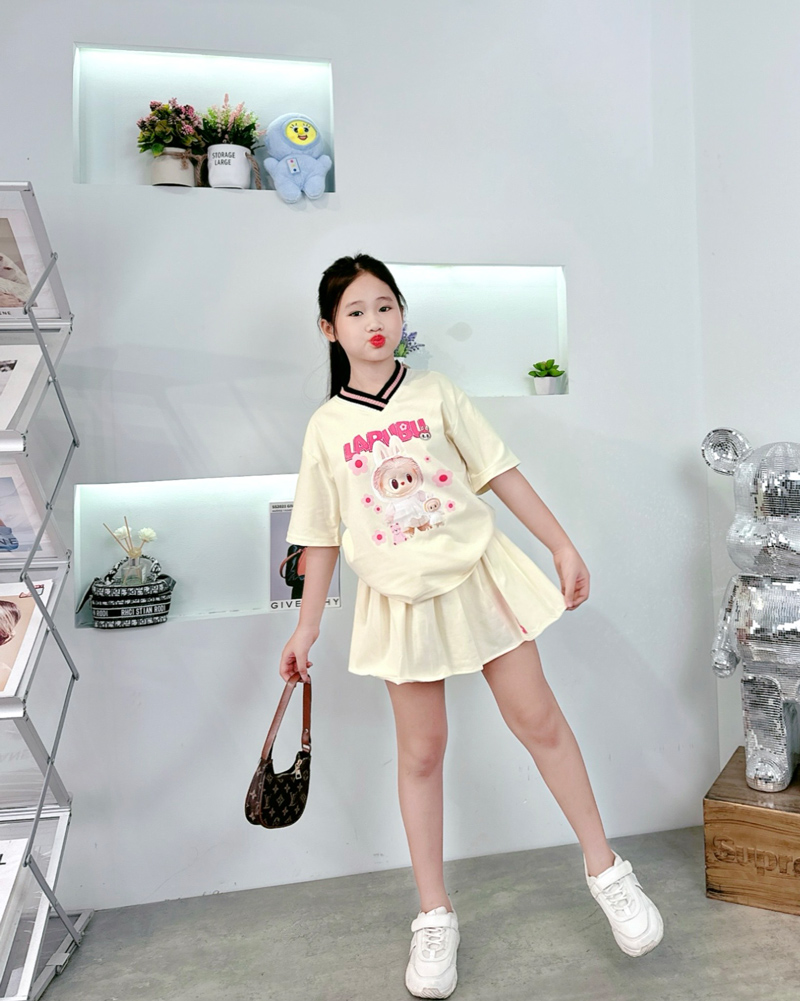 Set chân váy bé gái Labubu