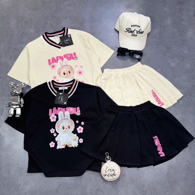 Set chân váy bé gái Labubu