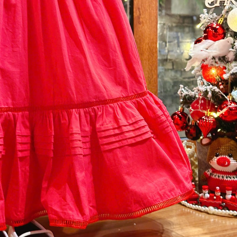 Đầm bé gái sát nách kèm cài Noel