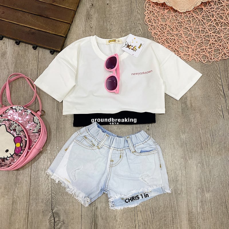 Bộ jean croptop 3 món