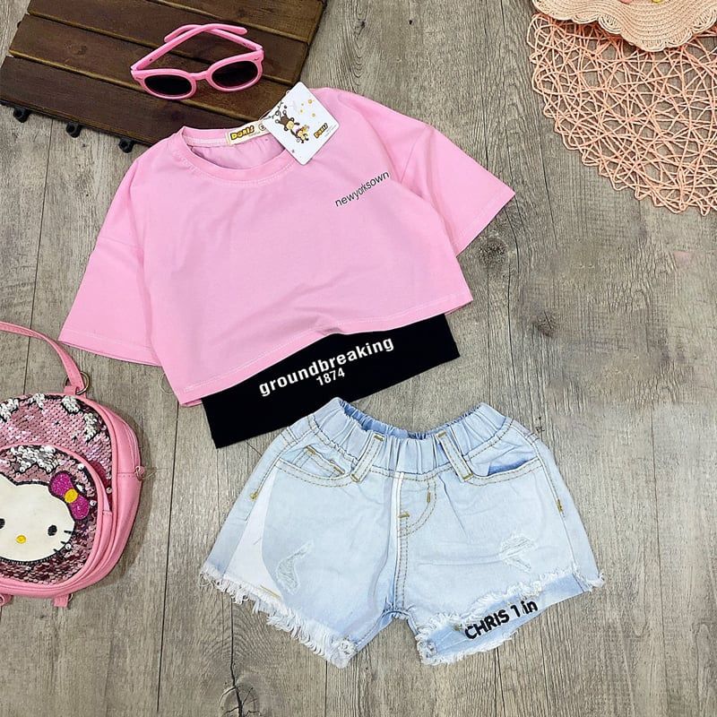 Bộ jean croptop 3 món