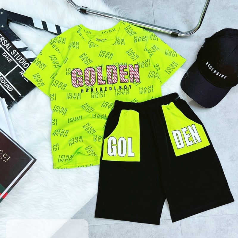 Bộ thun bé trai chữ Golden