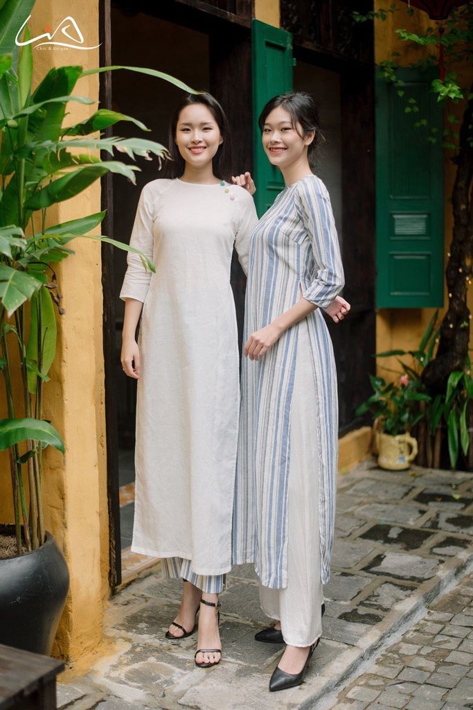 Áo Dài Linen Thanh Lịch Phong Cách