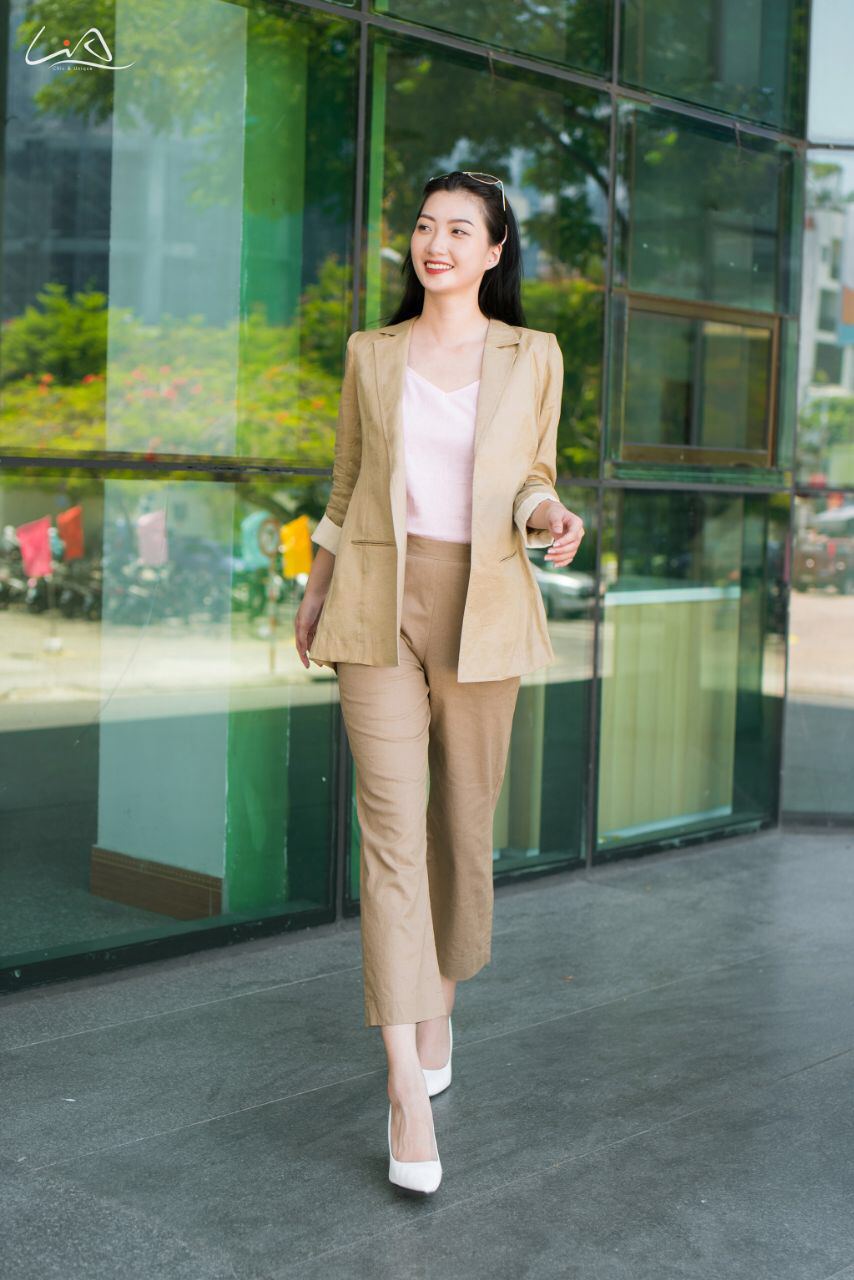 Áo vest blazer Linen nữ tay dài ve vuông túi bổ nắp trẻ trung, chất vải  Linen bột Premium (Be), có 9 màu lựa chọn | Lazada.vn