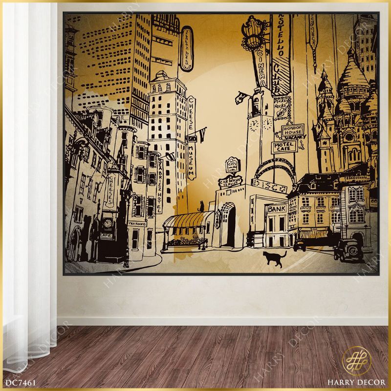  Tranh Cà Phê Góc Phố DC7461 