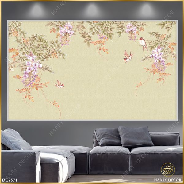  Tranh Yến Oanh Hoa Tím DC7571 