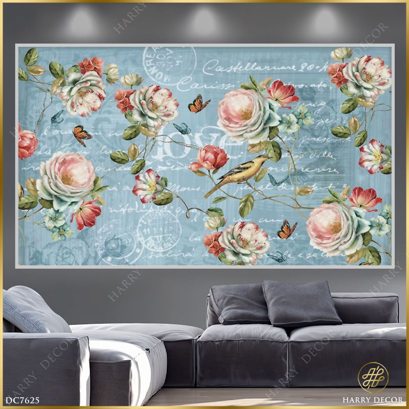  Tranh Chim Và Bướm Bên Những Nhánh Hoa DC7625 