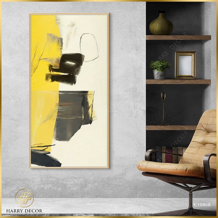 Tranh Abstract Ink & Yellow 2 C10868 