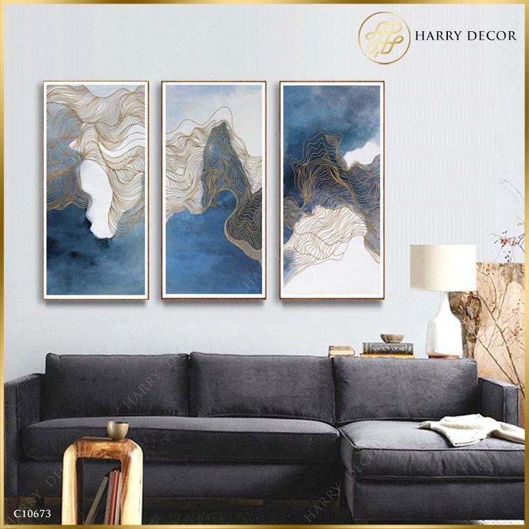  Bộ 3 Tranh Vân Phong Uống Lượn C10673 