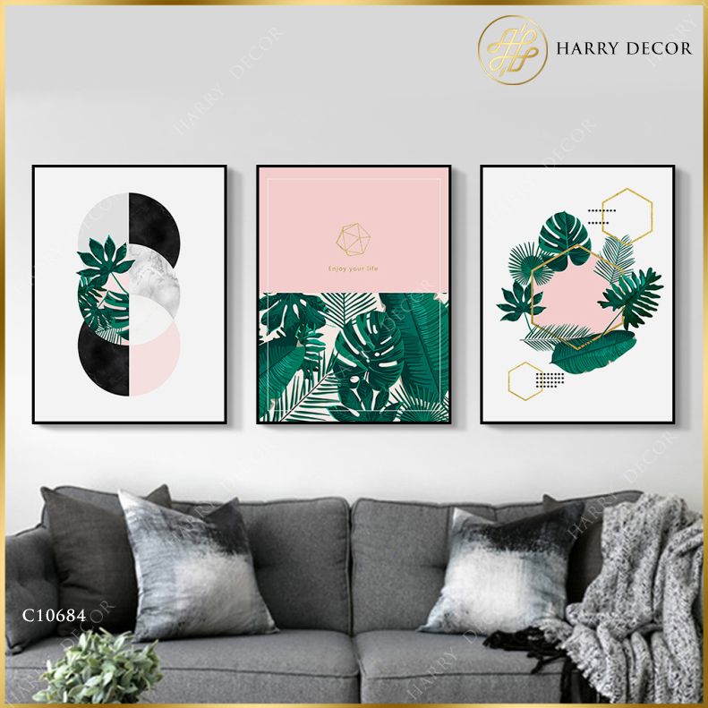  Bộ 3 Tranh Lá Nhiệt Đới Enjoy Your Life C10684 