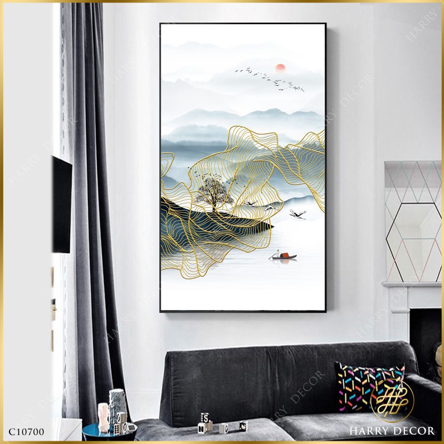  Tranh Núi Sông Phủ Sương Mờ C10700 