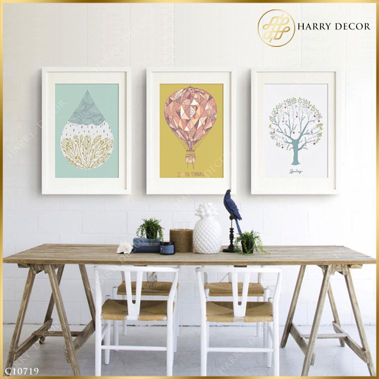  Bộ 3 Tranh Spring Tree & Fire Balloon C10719 