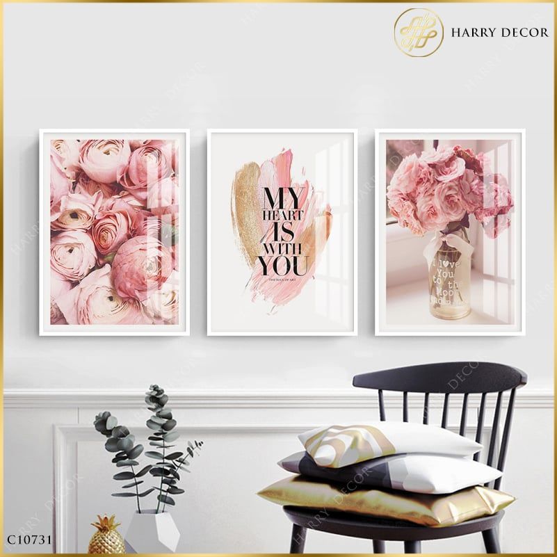  Bộ 3 Tranh My Heart Is With You C10731 