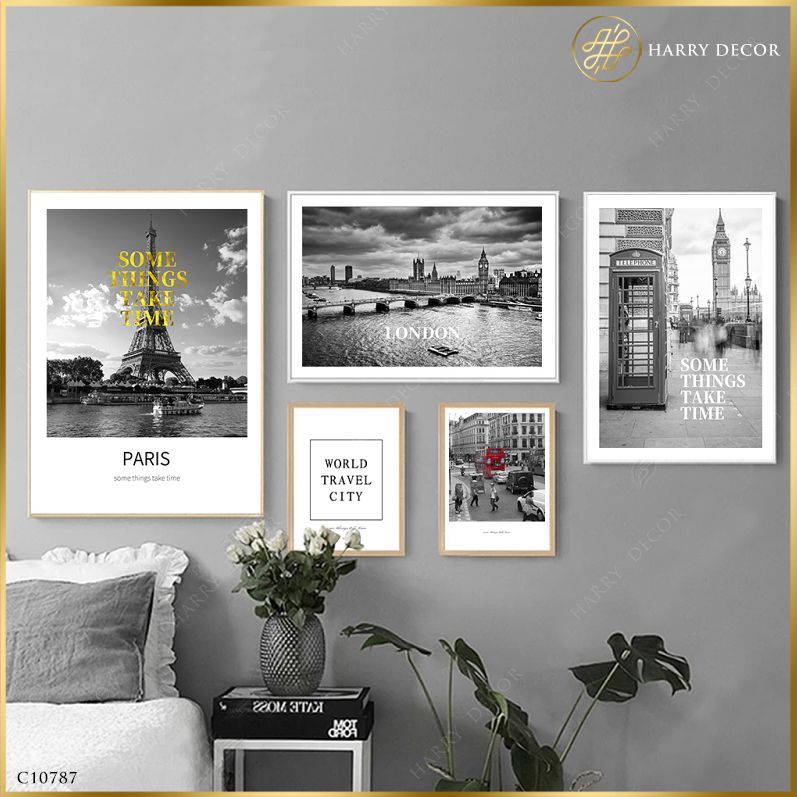  Bộ 5 Tranh World Travel City C10787 