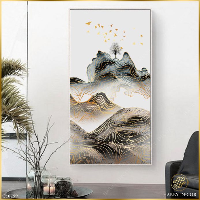  Tranh Núi Mấp Mô Uốn Lượn C10799 