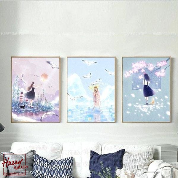  Bộ 3 Tranh Thiếu Nữ Xinh Đẹp C0249 