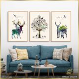  Bộ 3 Tranh Colorfull Deers CD7TAO11684 