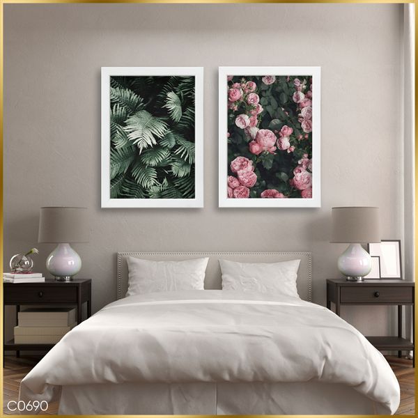  Bộ 2 Tranh Phối Hoa Và lá C0690 