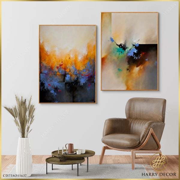  Bộ 2 Tranh Abstract Fire CD7TAO11637 