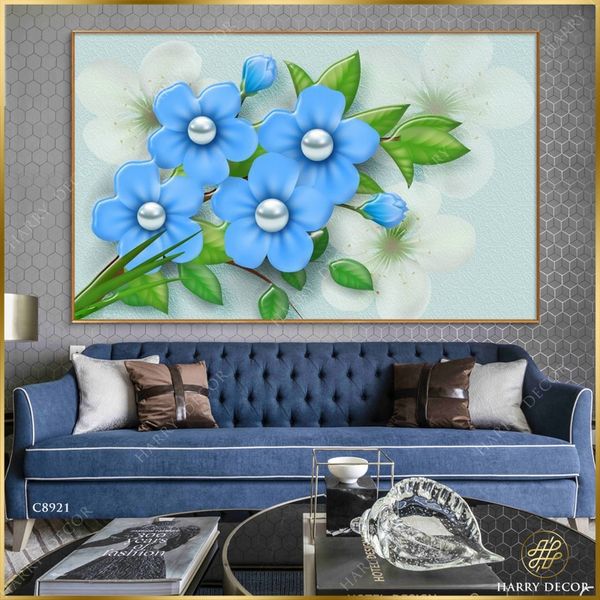  Tranh Xanh Xanh Màu Hoa Tươi Mát C8921 