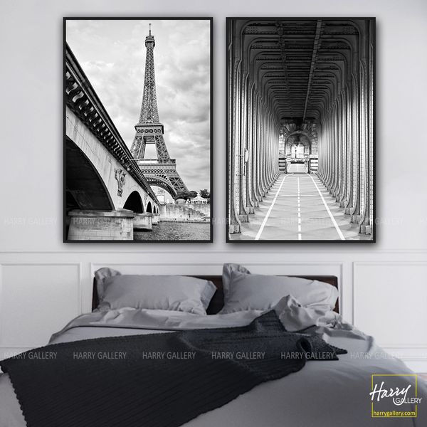  Bộ 2 Tranh Trắng Đen Hiện Đại C0446 
