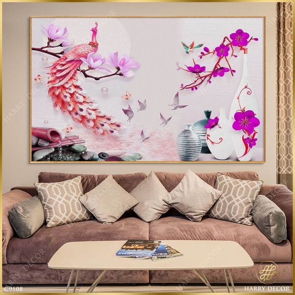  Tranh Xinh Đẹp Chú Khổng Tước C9108 