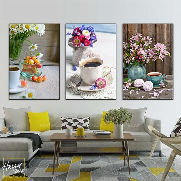  Bộ 3 Tranh Cafe Buổi Sáng C0288 