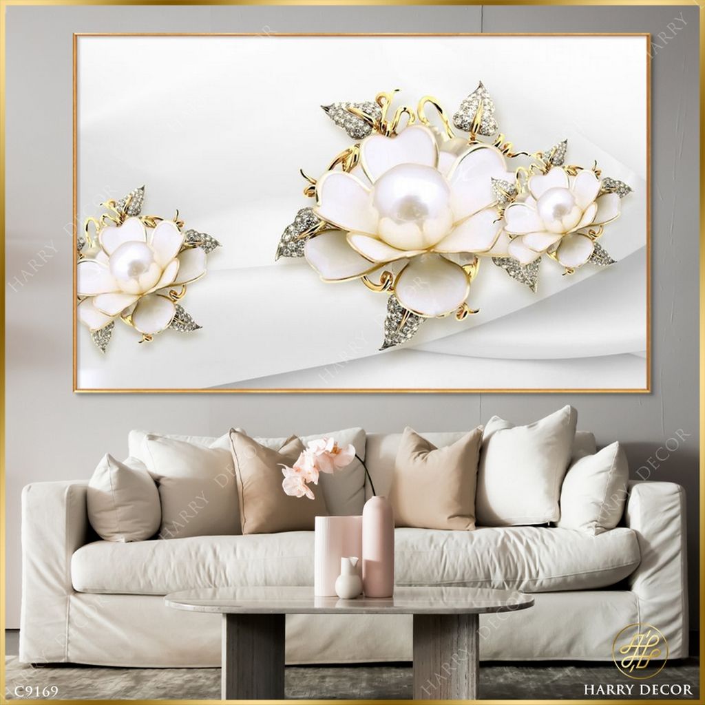  Tranh Cánh Hoa Mềm Mại Ngọc Trai C9169 