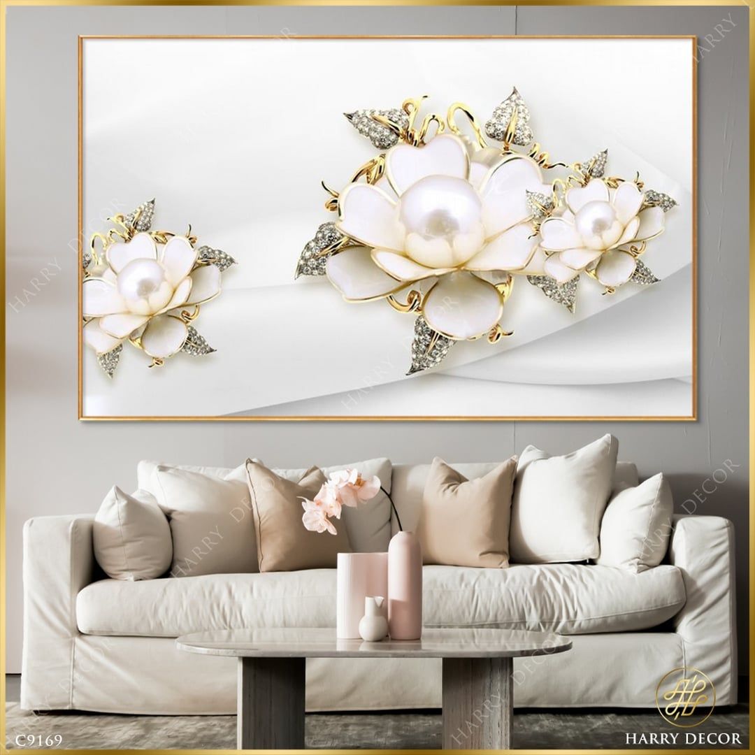  Tranh Cánh Hoa Mềm Mại Ngọc Trai C9169 