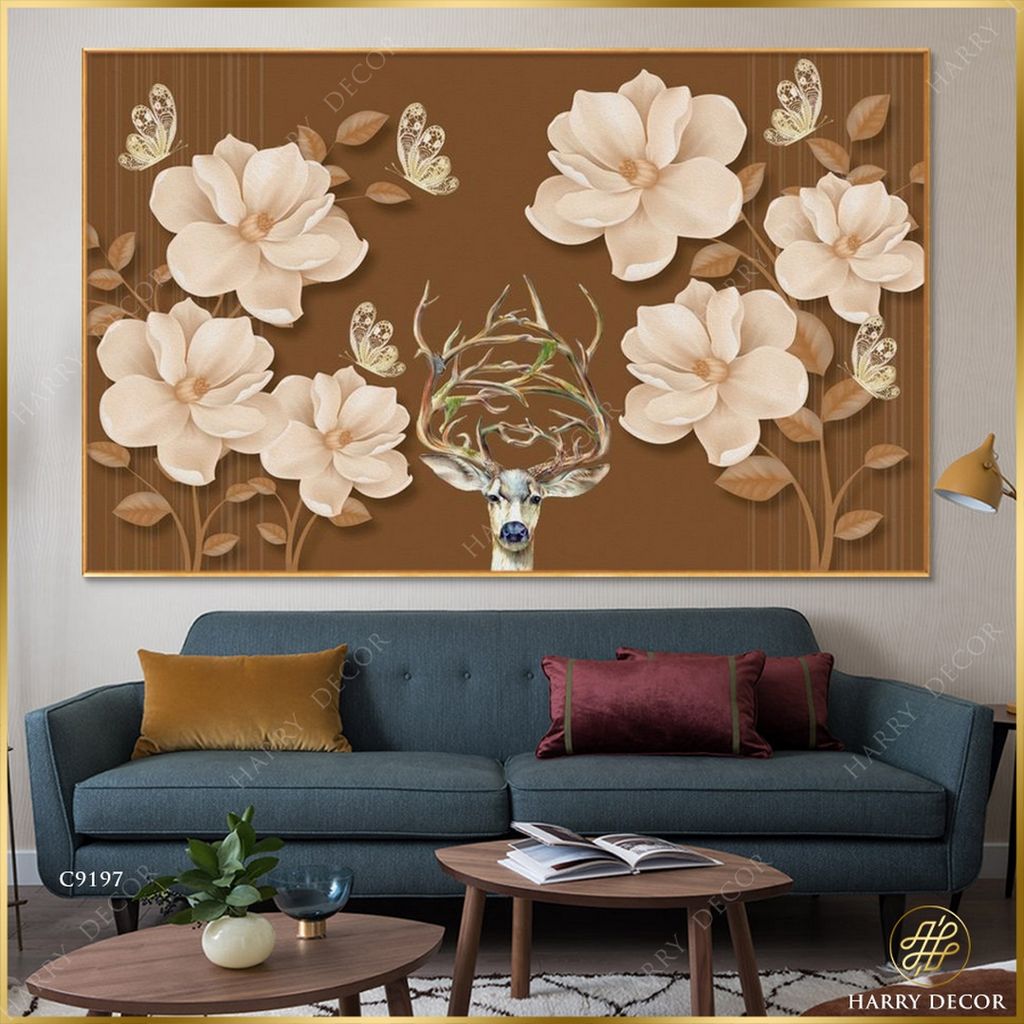  Tranh Đàn Bướm Hoa Bạch Ngọc C9197 