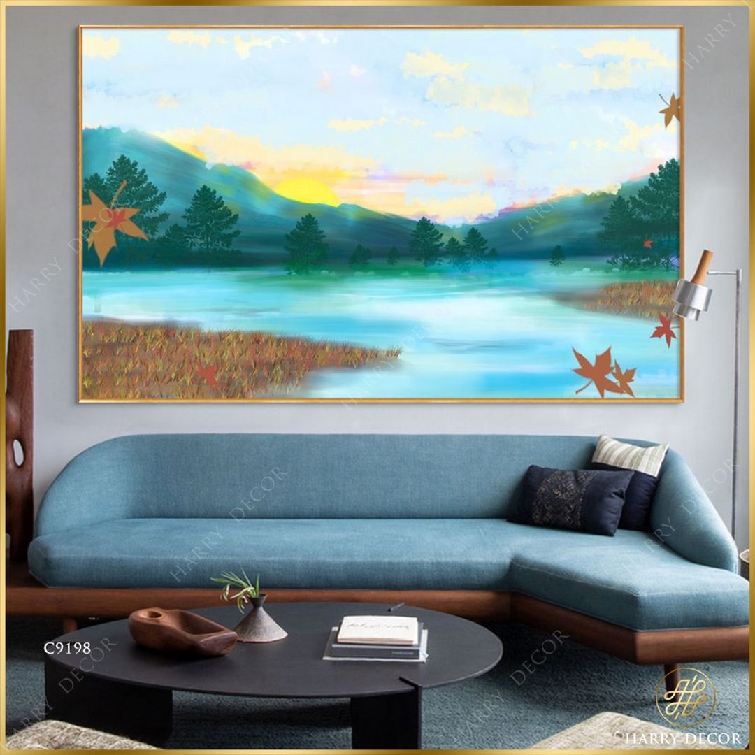  Tranh Lá Phong Rơi Xuống Bờ Hồ C9198 