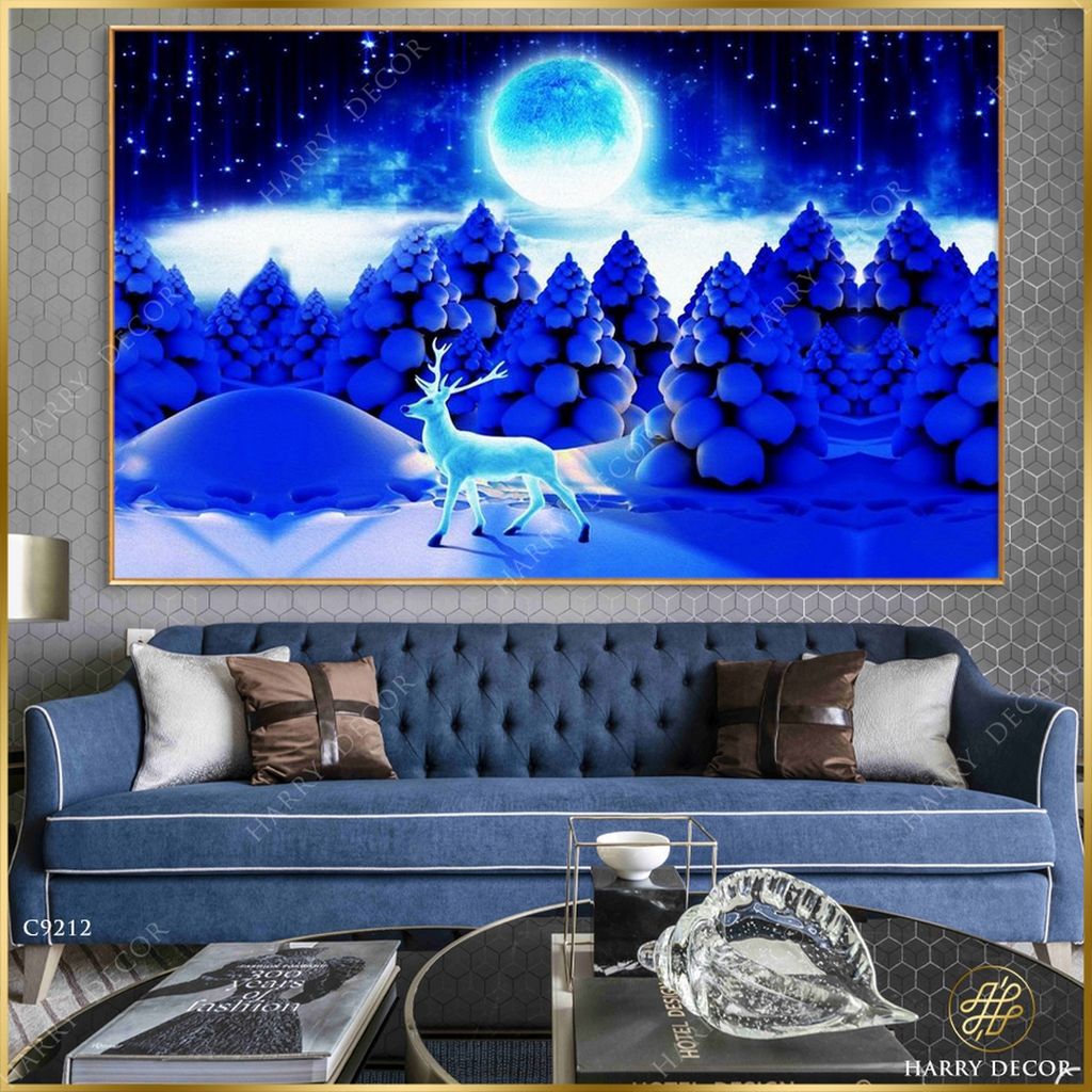  Tranh Chú Tuần Lộc Lặng Lẽ Băng Rừng C9212 