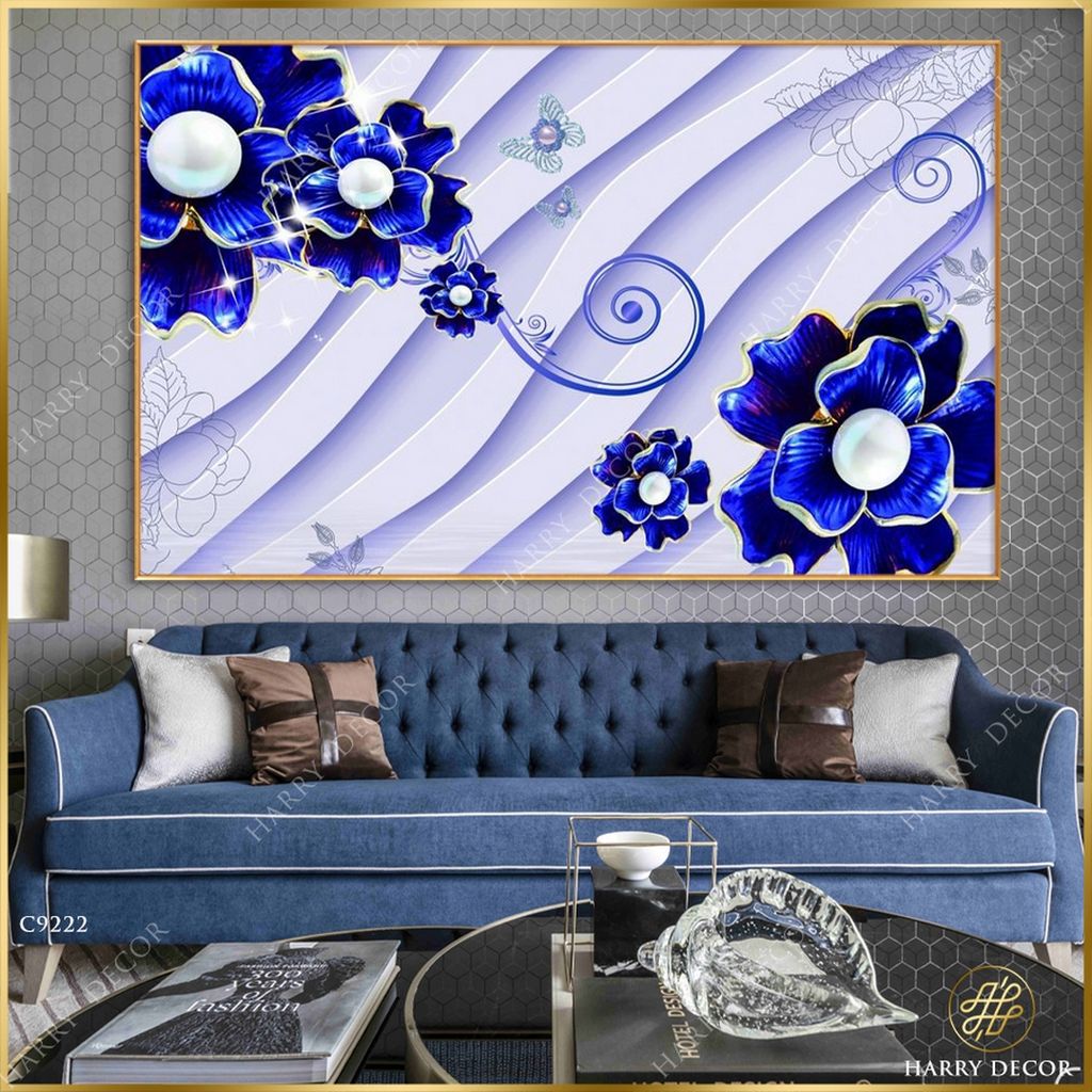  Tranh Hoa Xanh Lấp Lánh C9222 
