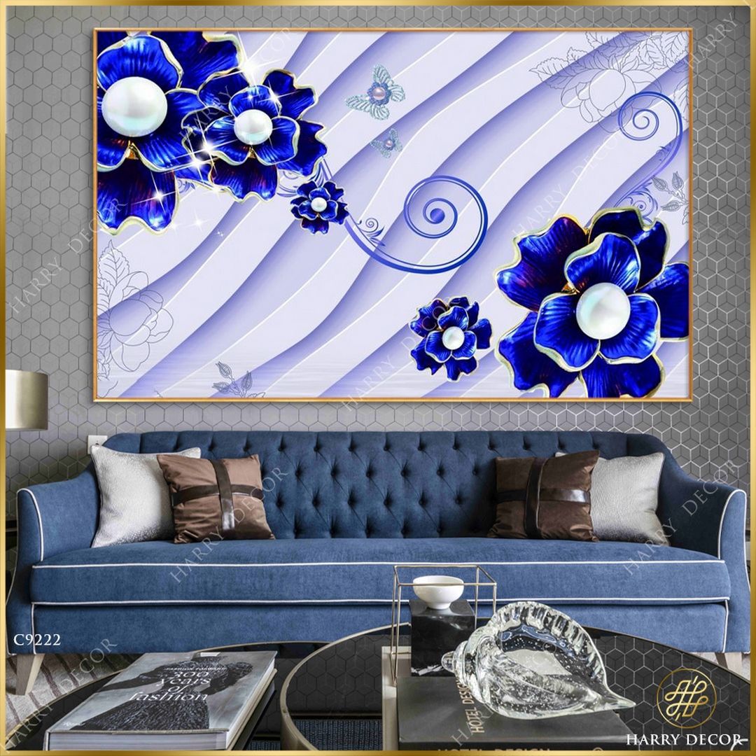  Tranh Hoa Xanh Lấp Lánh C9222 