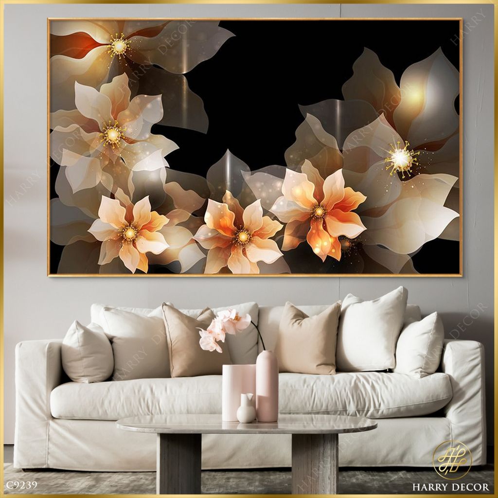 Tranh Cánh Hoa Mềm Lấp Lánh C9239 