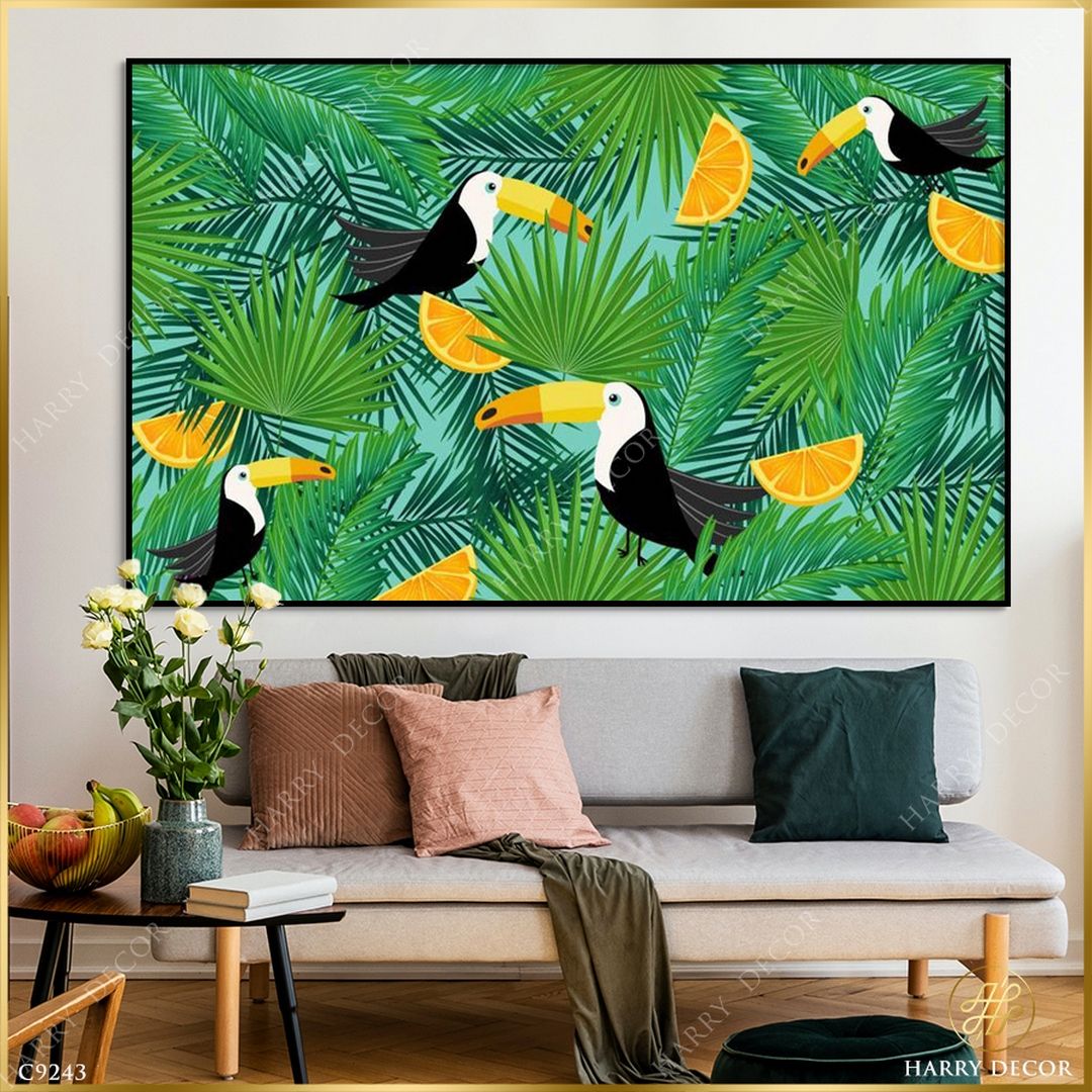  Tranh Những Chú Vẹt Rừng Xanh C9243 