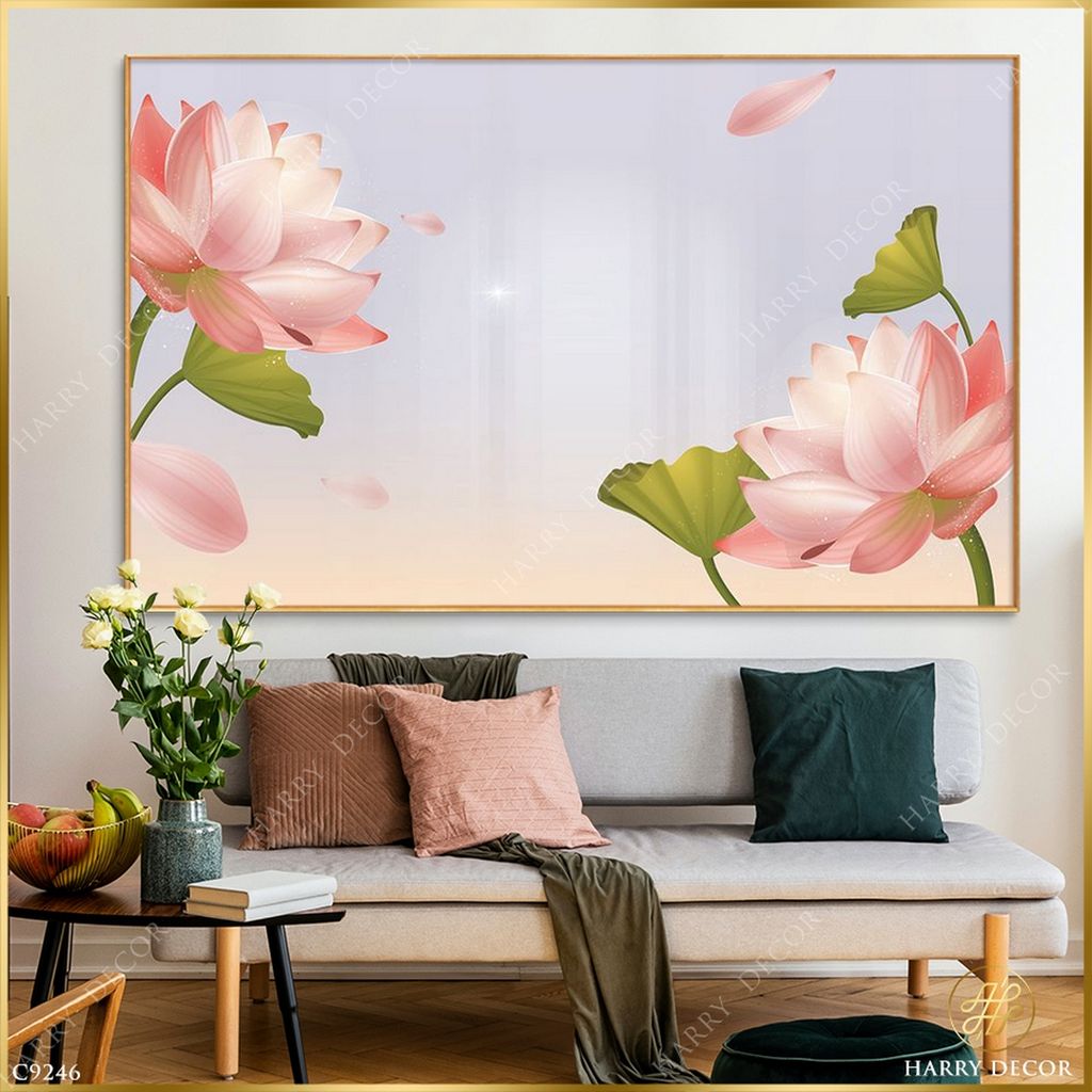  Tranh Cánh Sen Mềm Mại Long Lanh C9246 