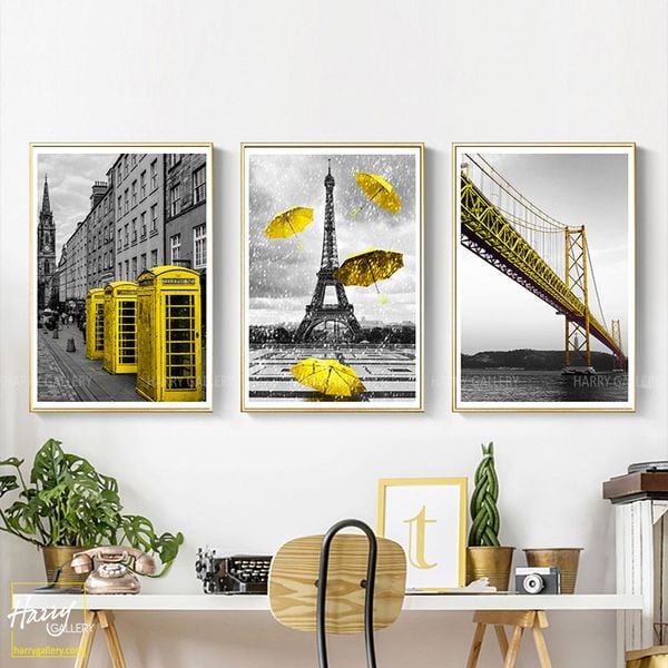 Bộ 3 Tranh Cây Cầu Và Tháp Eiffel C0201 
