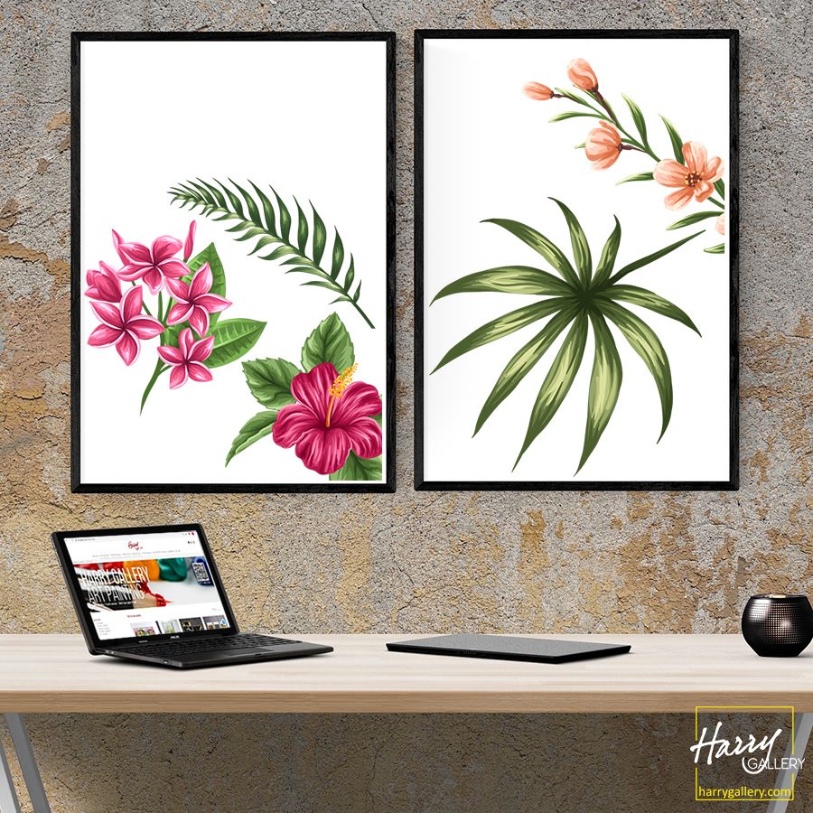  Bộ 2 Tranh Hoa Lá Giản Đơn S0405 