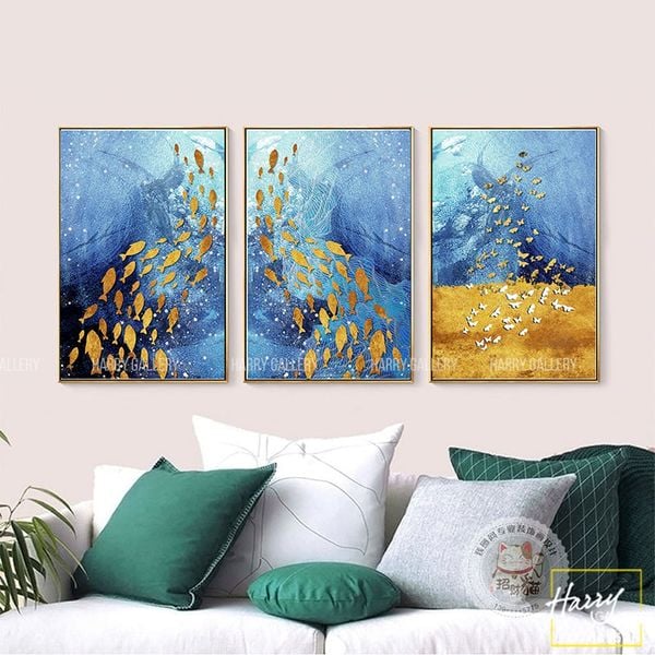  Bộ 3 Tranh Cá Biển Sinh Khí Vô Tận CS0084 